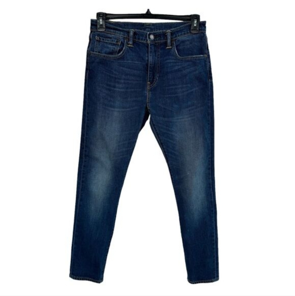Levi’s 512 SZ 32x30 Jeans Pockets Zip-Fly Whiskered Medium Wash Blue Mens